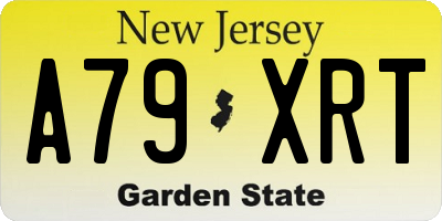 NJ license plate A79XRT