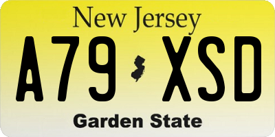 NJ license plate A79XSD