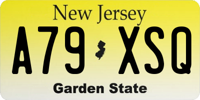 NJ license plate A79XSQ