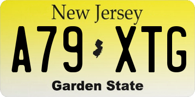 NJ license plate A79XTG