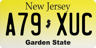 NJ license plate A79XUC