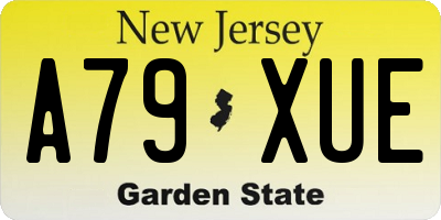 NJ license plate A79XUE