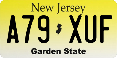 NJ license plate A79XUF