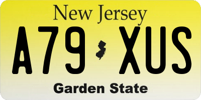 NJ license plate A79XUS