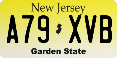 NJ license plate A79XVB
