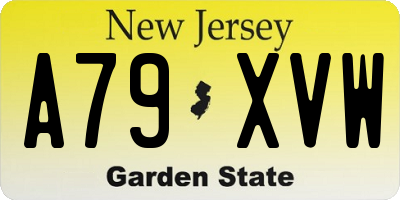 NJ license plate A79XVW