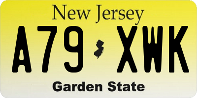 NJ license plate A79XWK