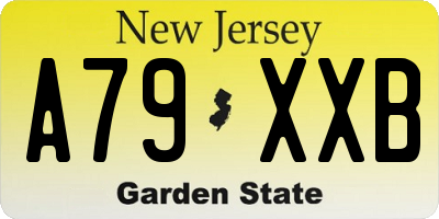 NJ license plate A79XXB