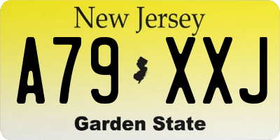 NJ license plate A79XXJ