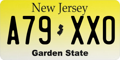 NJ license plate A79XXO