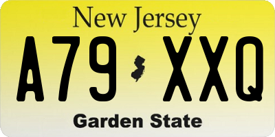 NJ license plate A79XXQ