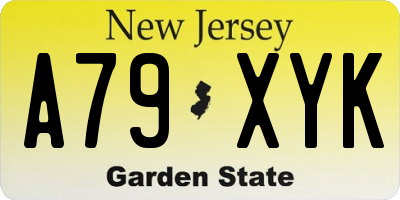 NJ license plate A79XYK