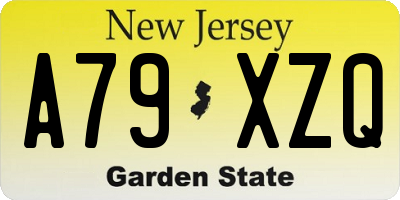 NJ license plate A79XZQ