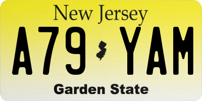 NJ license plate A79YAM