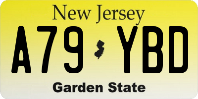 NJ license plate A79YBD