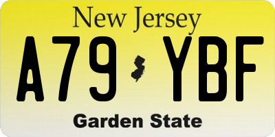 NJ license plate A79YBF