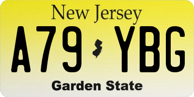 NJ license plate A79YBG