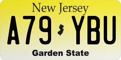 NJ license plate A79YBU