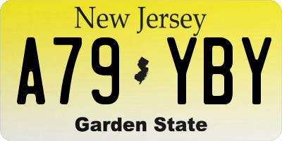 NJ license plate A79YBY