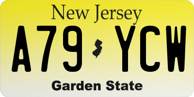 NJ license plate A79YCW