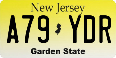 NJ license plate A79YDR