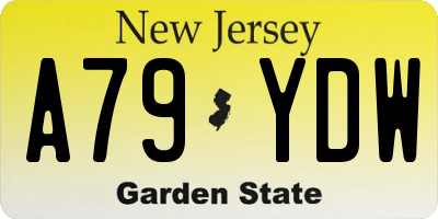 NJ license plate A79YDW
