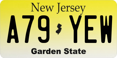 NJ license plate A79YEW