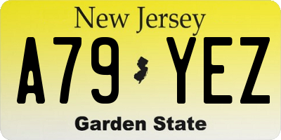 NJ license plate A79YEZ