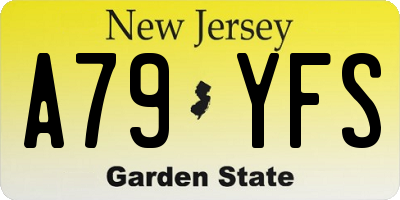 NJ license plate A79YFS