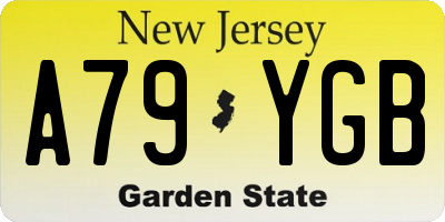 NJ license plate A79YGB