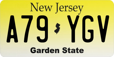 NJ license plate A79YGV