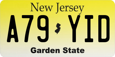 NJ license plate A79YID