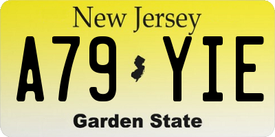 NJ license plate A79YIE