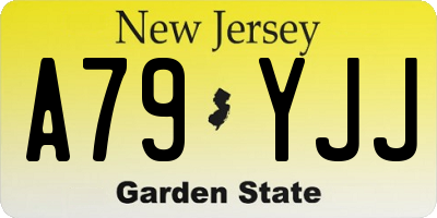 NJ license plate A79YJJ