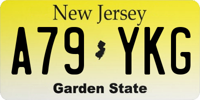 NJ license plate A79YKG
