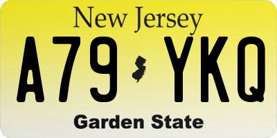 NJ license plate A79YKQ