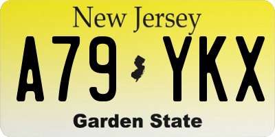 NJ license plate A79YKX
