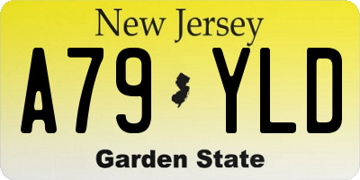 NJ license plate A79YLD