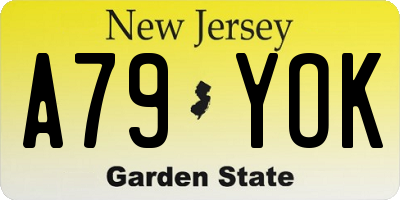 NJ license plate A79YOK