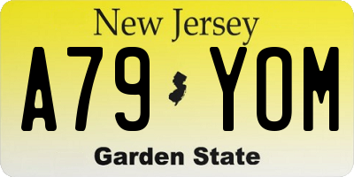 NJ license plate A79YOM