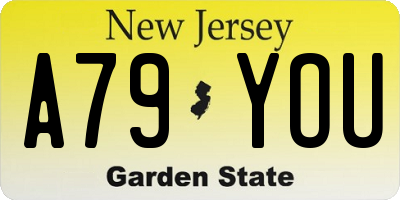 NJ license plate A79YOU