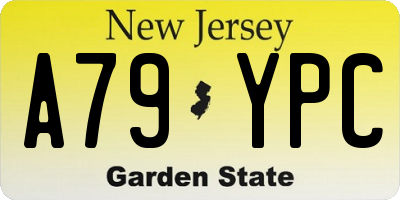 NJ license plate A79YPC