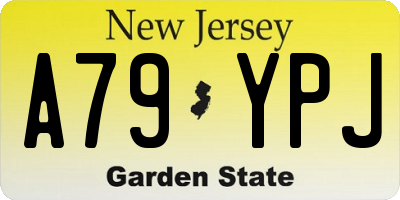 NJ license plate A79YPJ