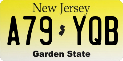 NJ license plate A79YQB