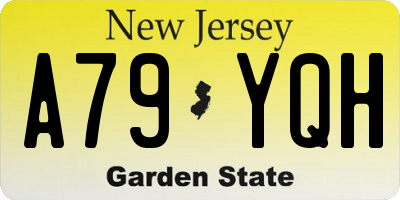 NJ license plate A79YQH
