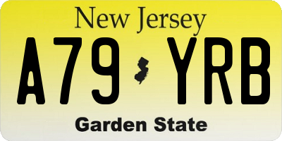 NJ license plate A79YRB