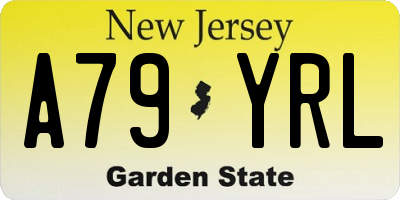 NJ license plate A79YRL