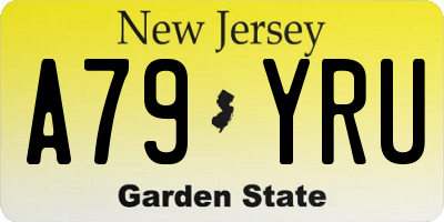 NJ license plate A79YRU