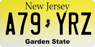 NJ license plate A79YRZ