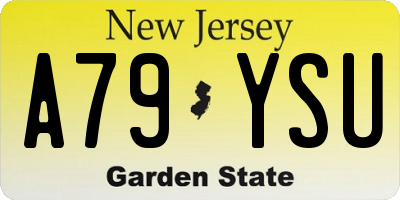 NJ license plate A79YSU